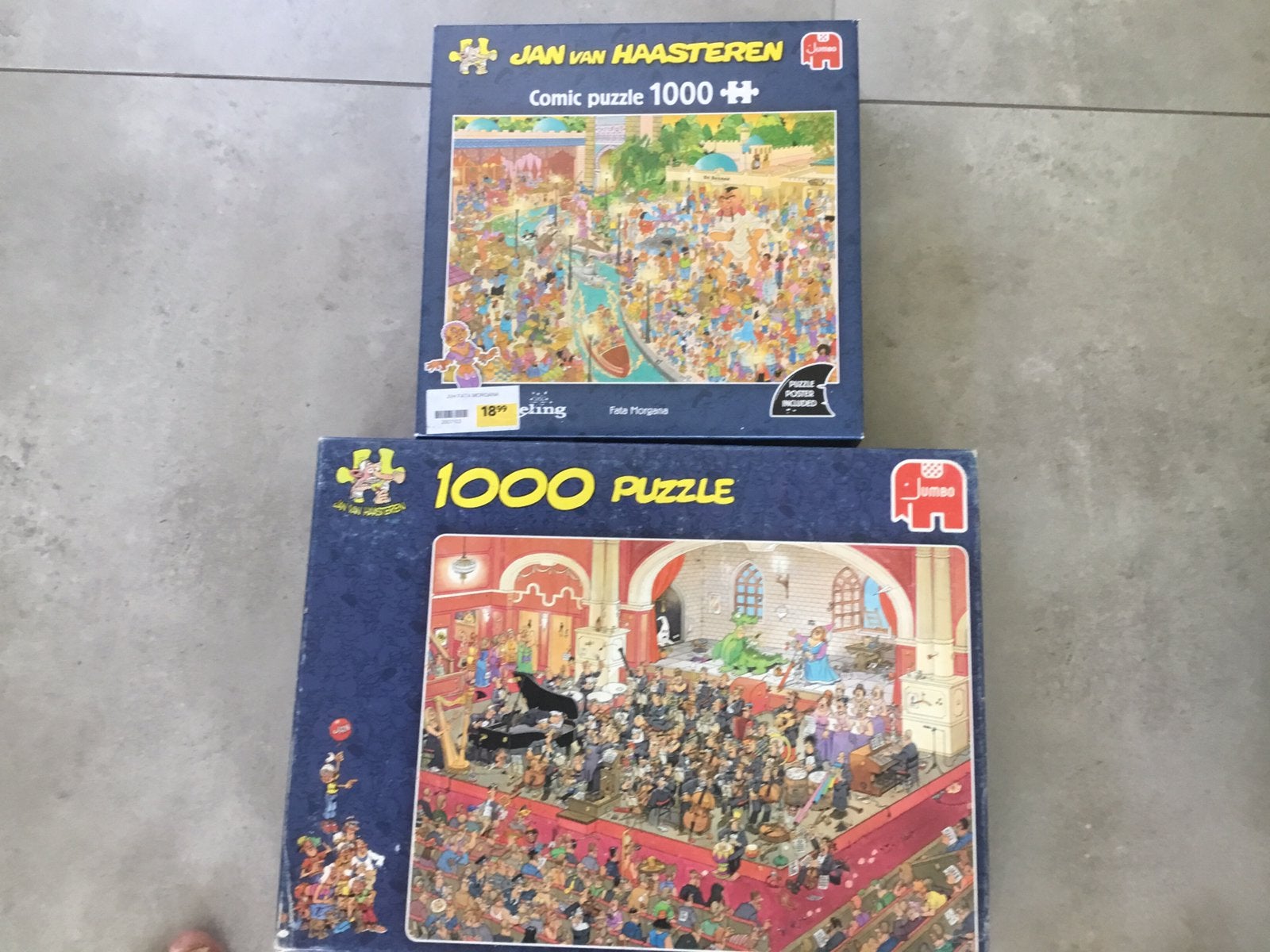 Twee Jan van Haasteren puzzels., Ophalen, 500 t/m 1500 stukjes, Zo goed als nieuw