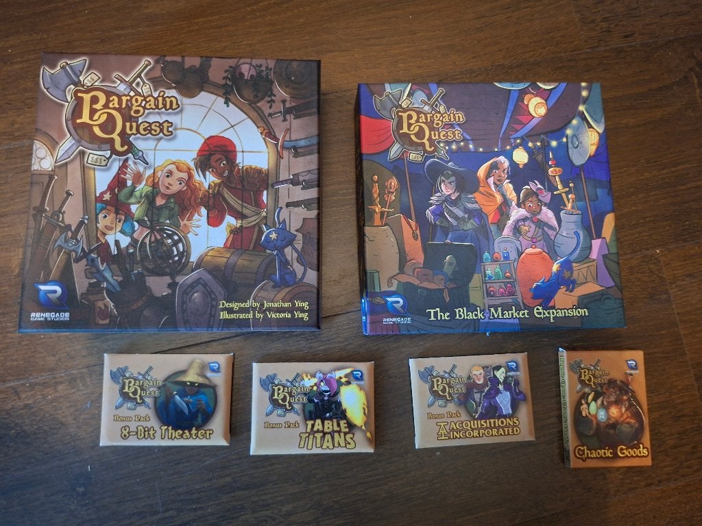 Bargain Quest en uitbreiding, Een of twee spelers, Ophalen of Verzenden, Zo goed als nieuw, Renegade Game Studios