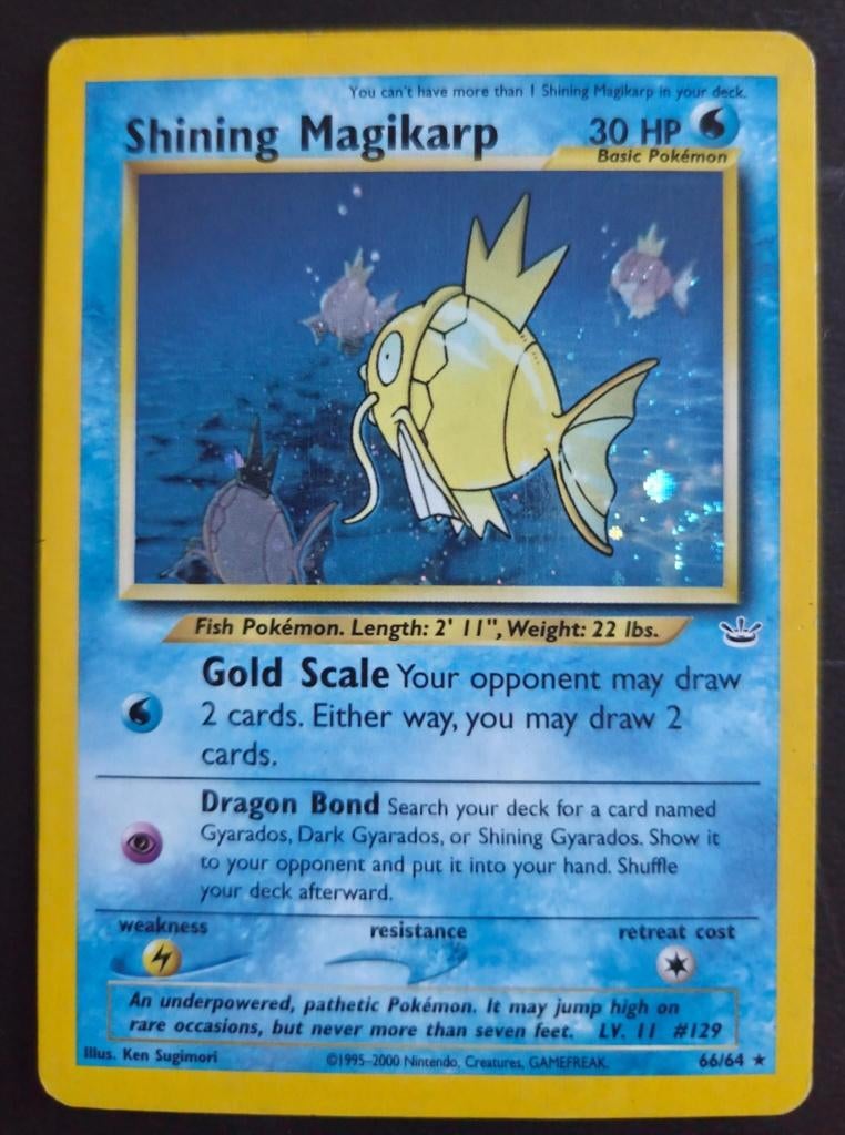 Shining Magikarp #66 Pokemon Neo Revelation, Ophalen, Gebruikt, Losse kaart, Foil