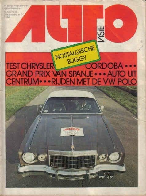 Autovisie 10 1975 : Chrysler Cordoba - Ruska Classica - VW, Boeken, Ophalen of Verzenden, Gelezen, Algemeen
