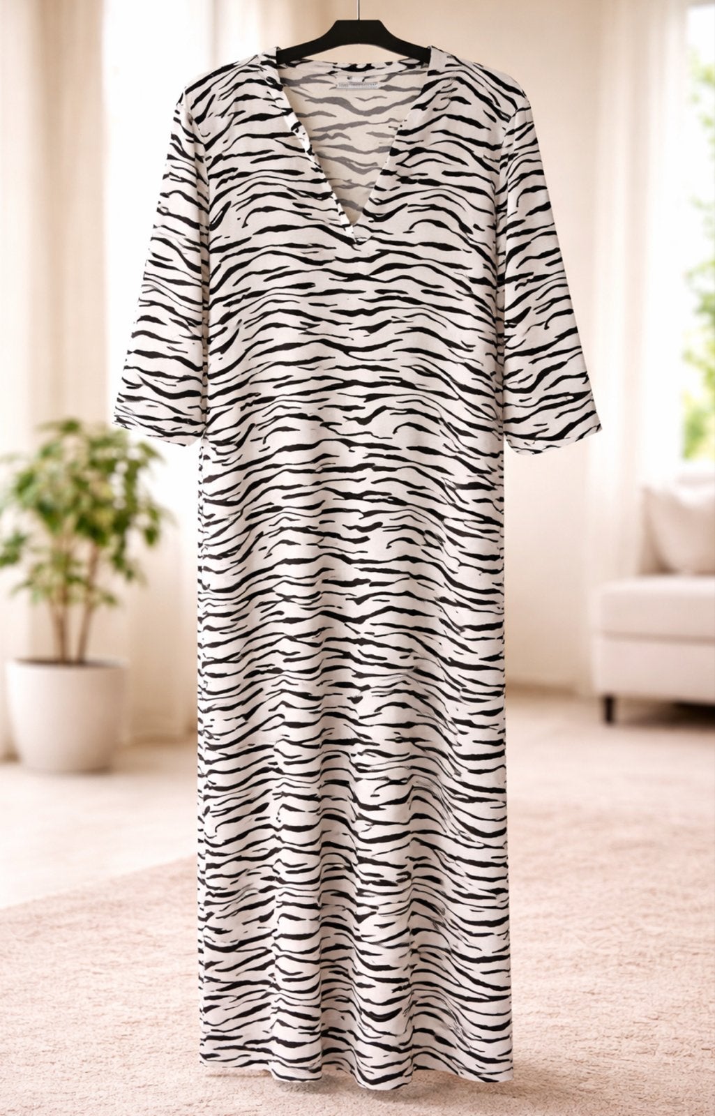 Penn & Ink N.Y. Jurk met zebraprint, Kleding | Dames, Zwart, Maat 42/44 (L), Ophalen of Verzenden, Zo goed als nieuw