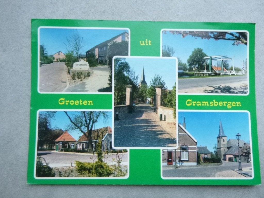 Gramsbergen, groeten uit  kerk/brug Dahlenburg, Verzamelen, Verzenden, 1980 tot heden, Gelopen, Noord-Brabant