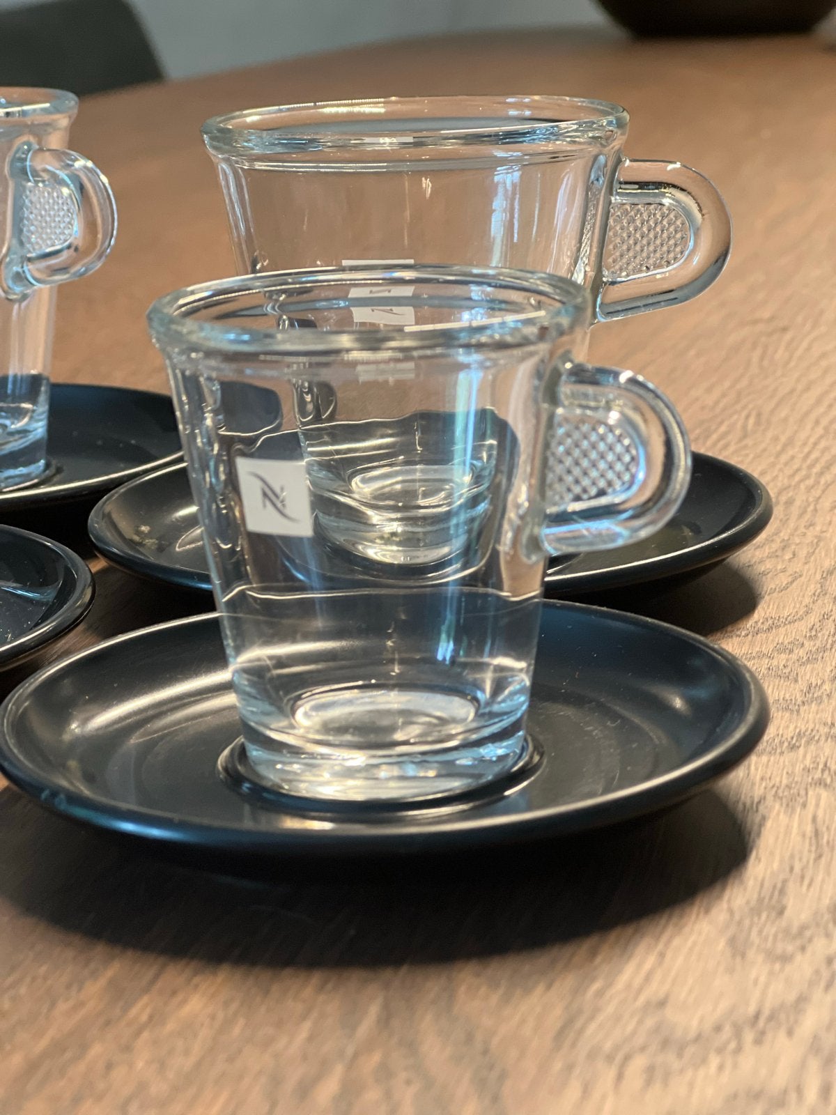 Nespresso View Collection Espresso Kopjes met Schotels, Gebruikt, Overige merken, Ophalen of Verzenden, Glas