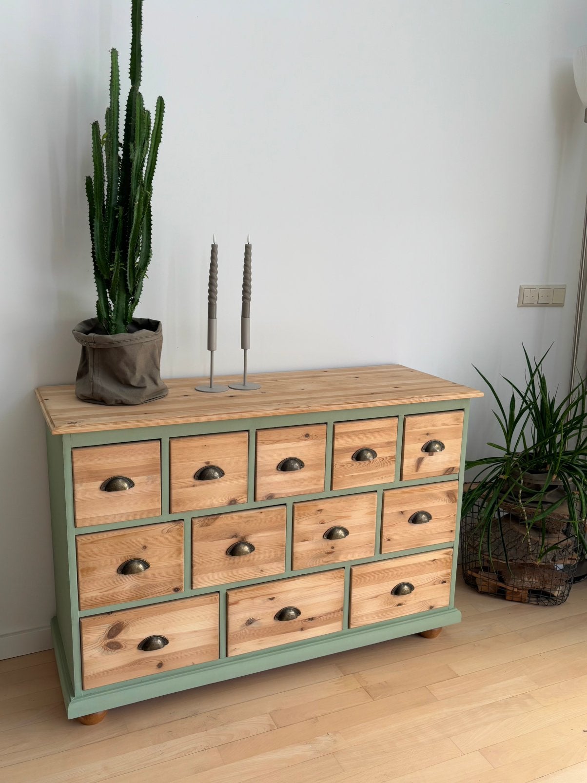 Houten ladekast / apothekerskast, Nieuw, 3 of 4 laden, Minder dan 100 cm, 25 tot 50 cm