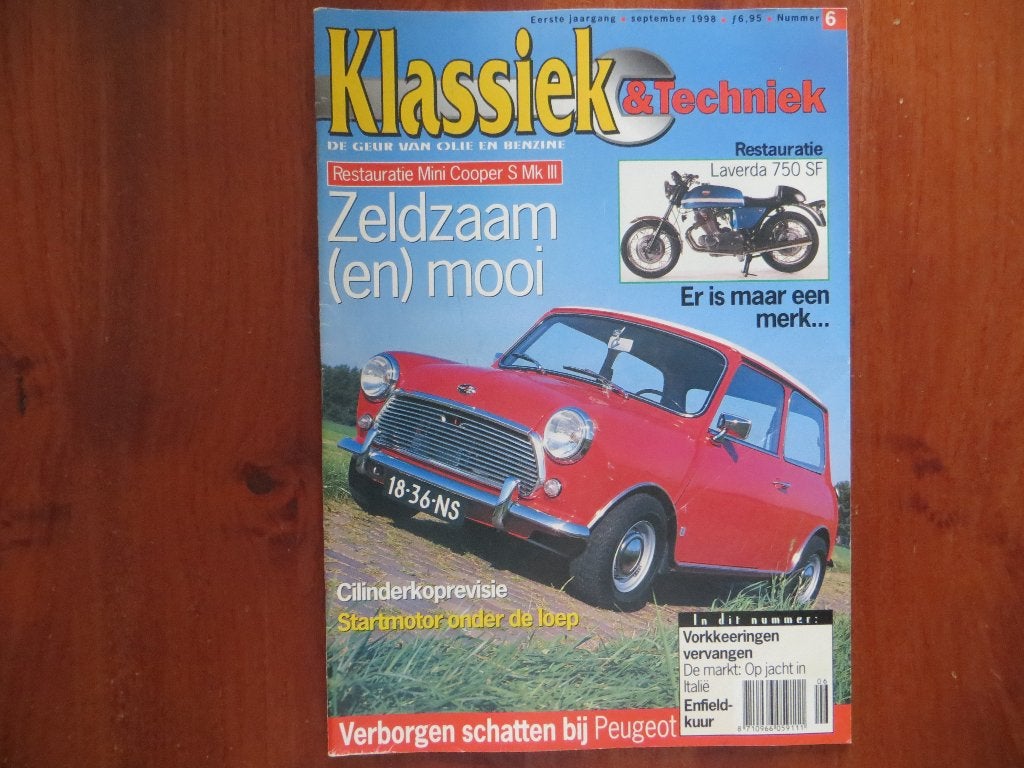 Klassiek & Techniek 6 Mini Cooper S Mk III, Laverda 750 SF, Boeken, Ophalen of Verzenden, Nieuw, Peugeot