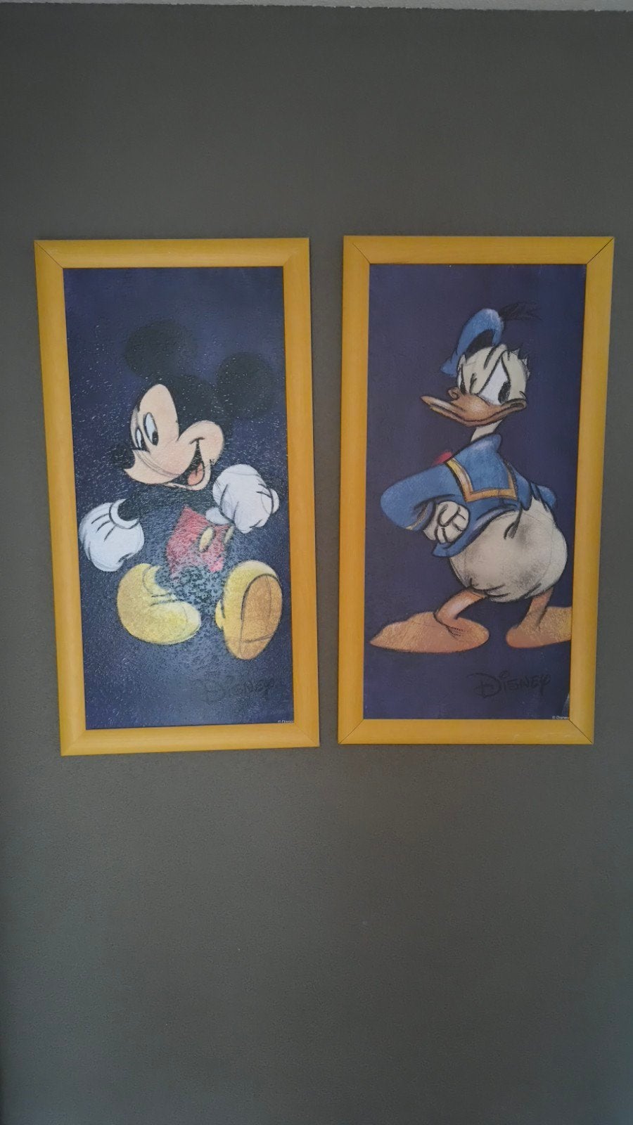 Disney Mickey Mouse en Donald Duck ingelijste schilderijen, Verzamelen, Ophalen, Mickey Mouse, Zo goed als nieuw, Overige typen