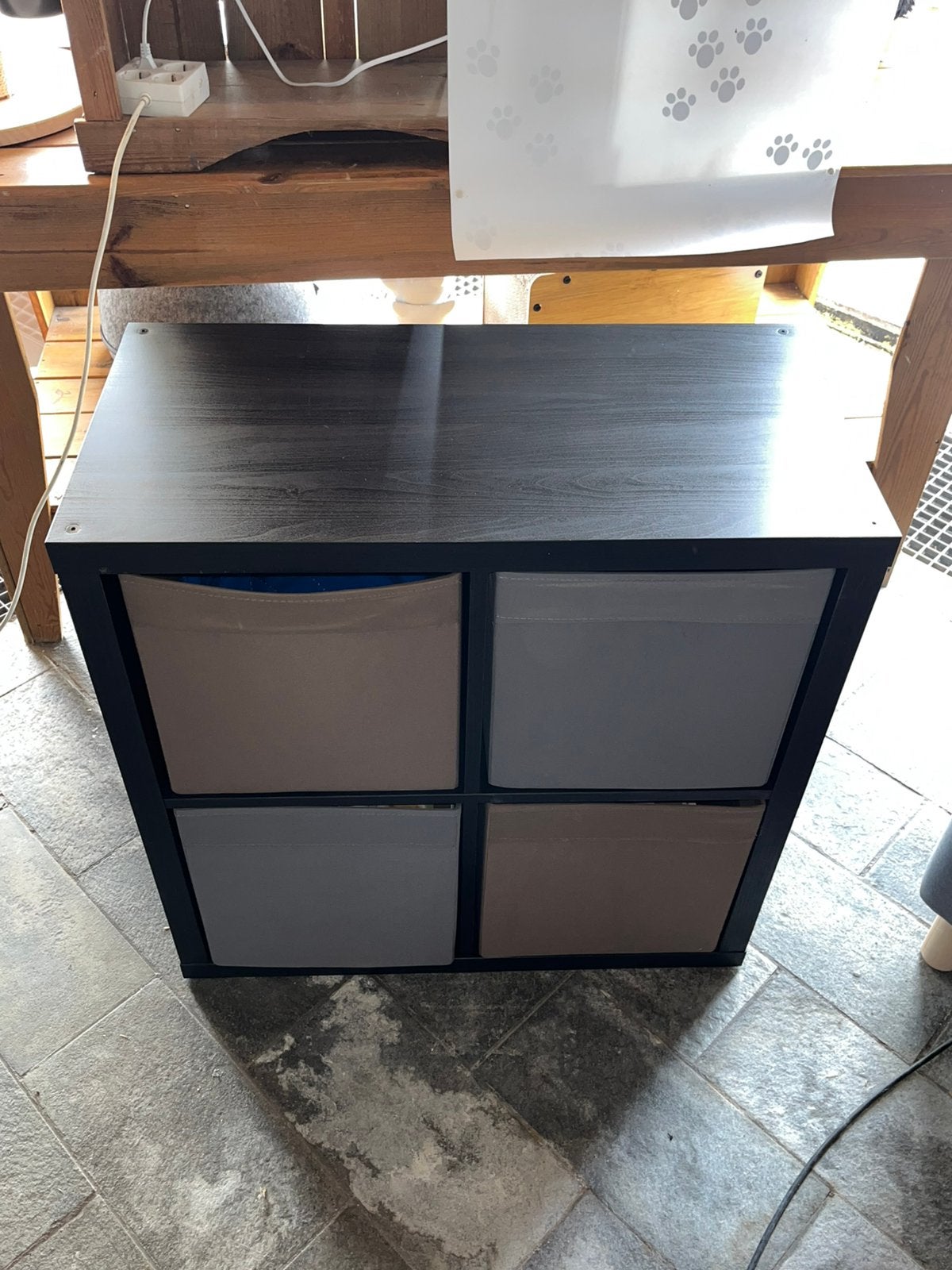 Ikea kallax kast 4 vakken zwart, Ophalen, 50 tot 100 cm, Zo goed als nieuw, Minder dan 100 cm