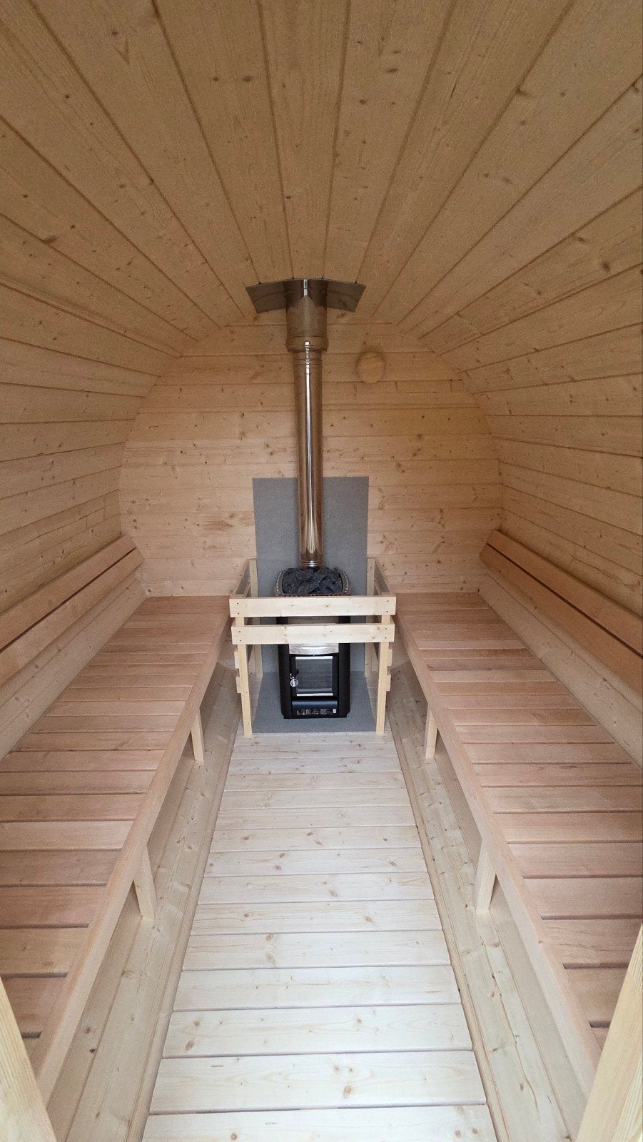 2,5M Barrel Sauna Gratis Levering en Plaatsing - 10% KORTING, Ophalen of Verzenden, Nieuw, Fins of Traditioneel, Complete sauna