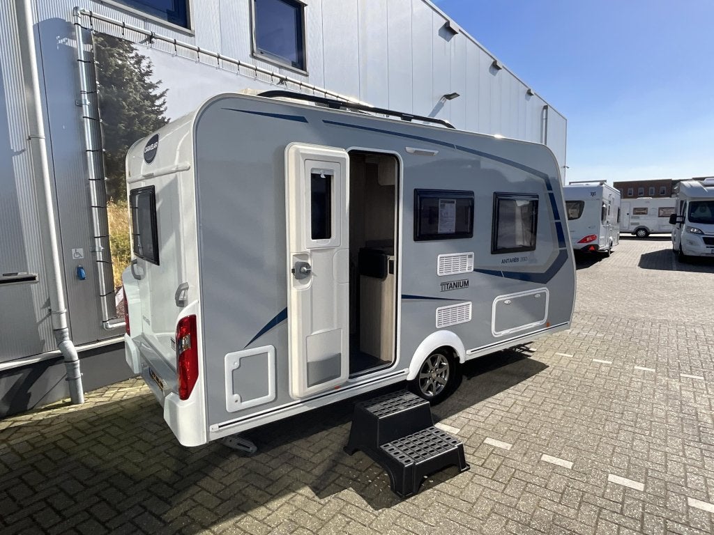 Caravelair Antares Titanium 390 COMPACT-VOORTENT-MOVER, Caravans en Kamperen, Schokbreker, Bedrijf, Treinzit, 4 tot 5 meter
