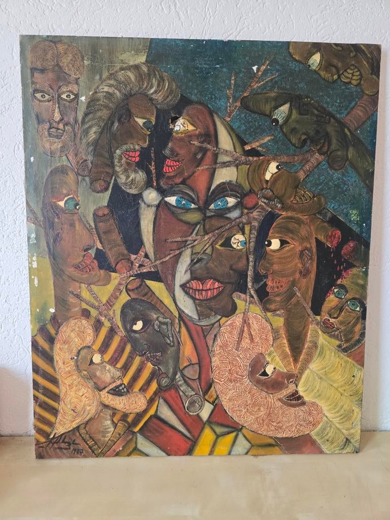 Schilderij Spaanse kunstenaar 1987, Ophalen of Verzenden