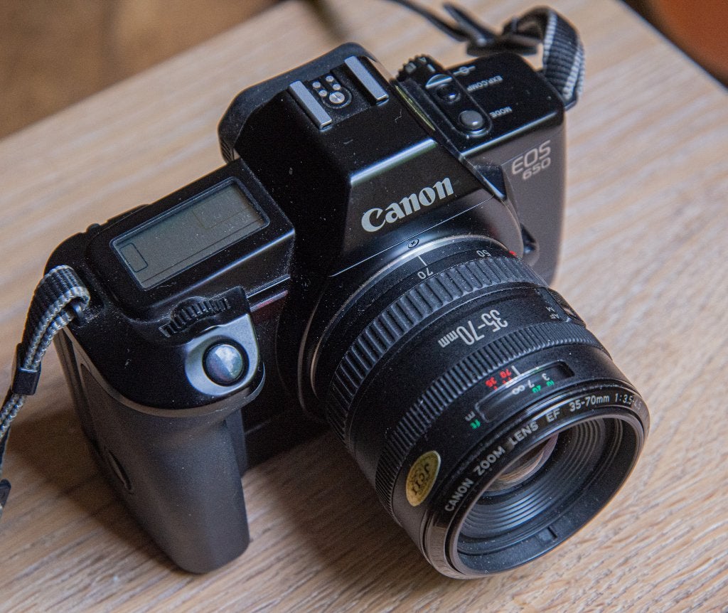 Canon EOS 650 Spiegelreflexcamera met 35-70mm lens, Ophalen of Verzenden, Gebruikt, Spiegelreflex, Canon