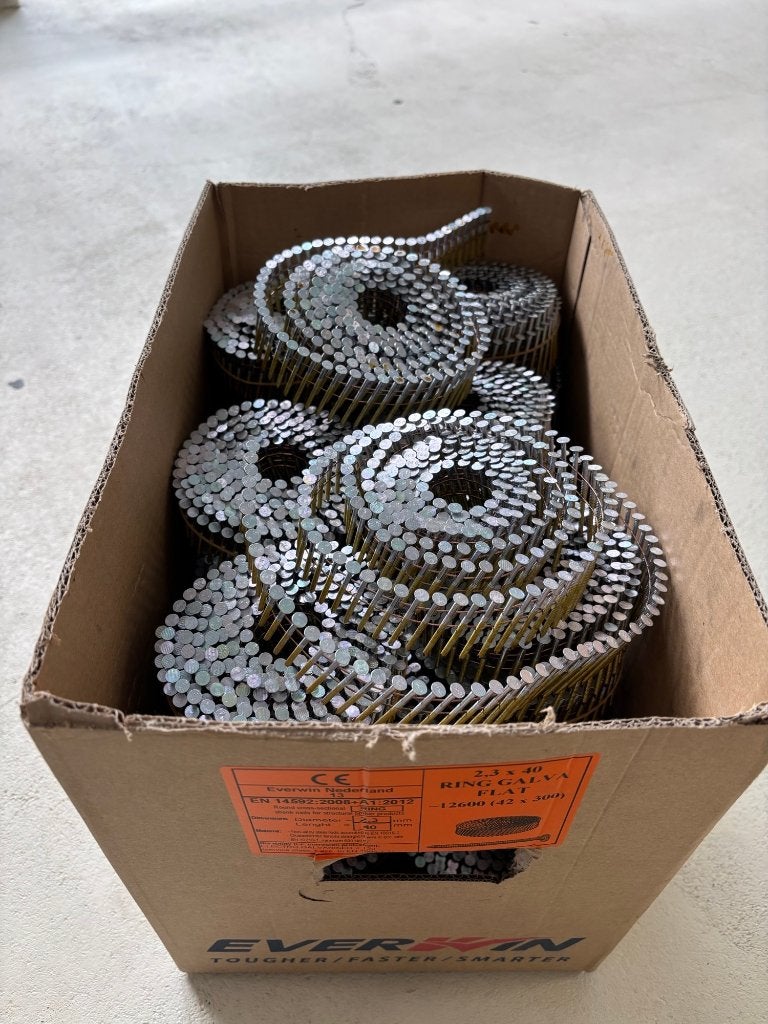Coilnagels 2.3x40 mm Ring Galv 36 rollen, Tackerstore, Ophalen of Verzenden, Spijkers, Brandemeer 4b