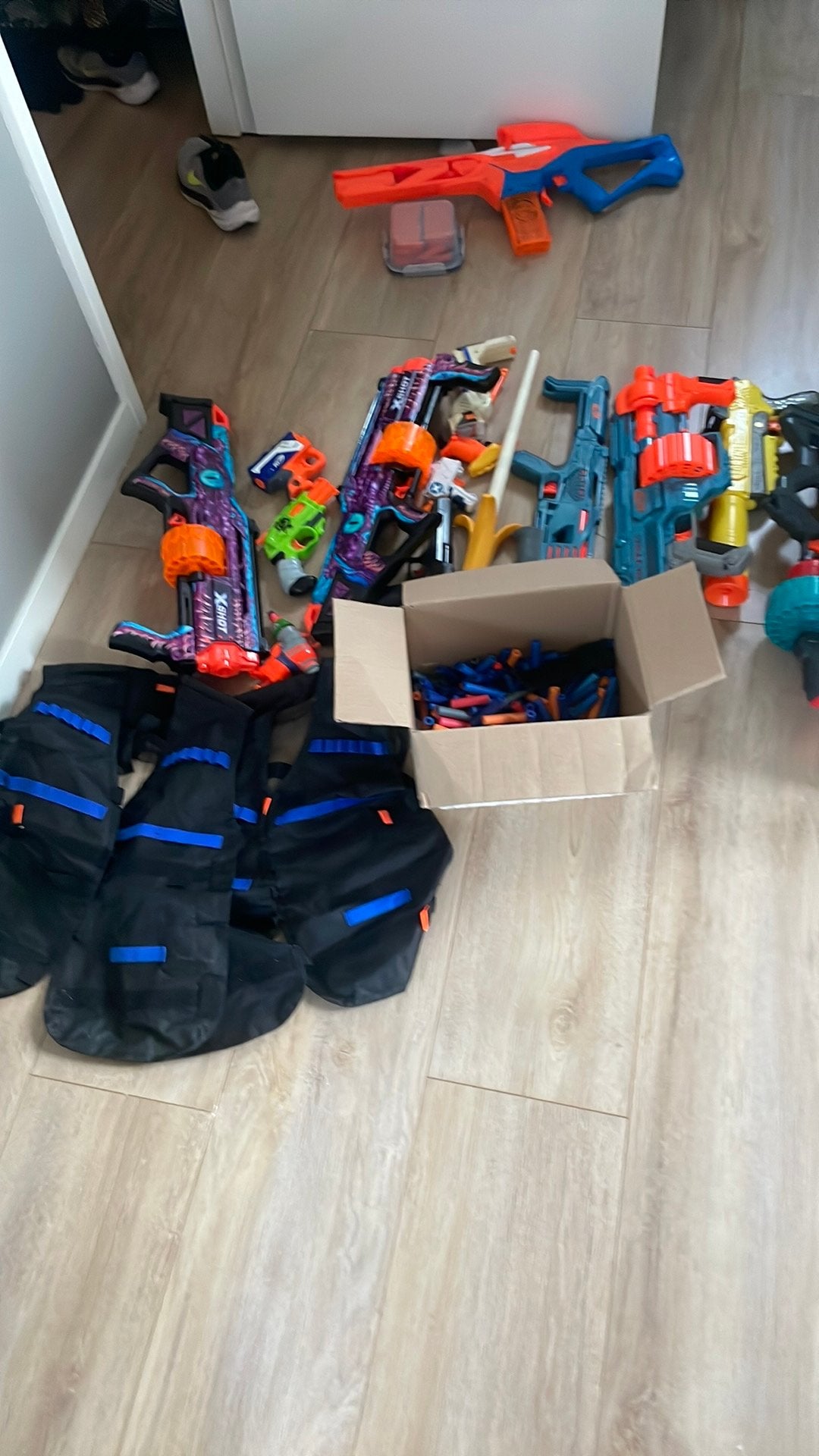 Grote Nerf & X-Shot Bundel Complete Set met Blasters, Vesten, Ophalen, Gebruikt, Jongen of Meisje