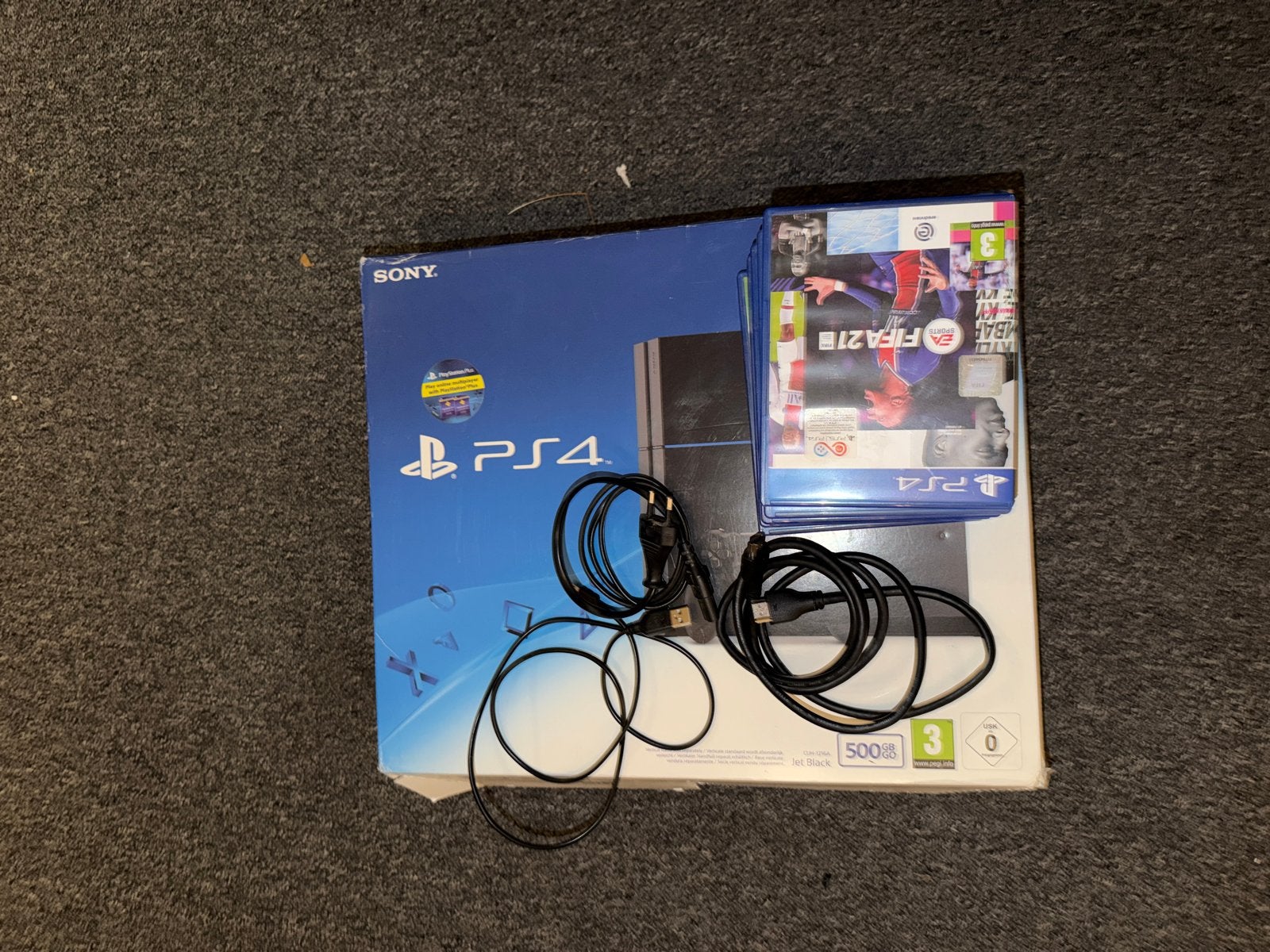Sony PlayStation 4 (PS4) 500GB met 2 controllers en de doos, 2 spelers, Ophalen of Verzenden, Gebruikt, Vanaf 3 jaar