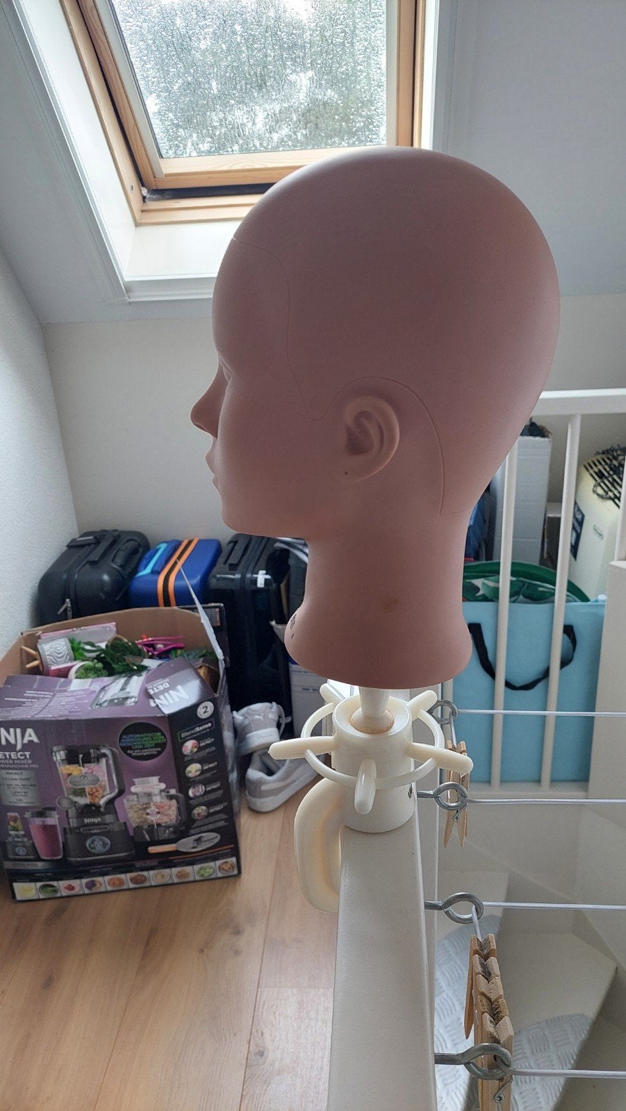 Oefenhoofd met tafelklem - Ideaal voor haarstyling, Ophalen of Verzenden, Gebruikt, Overige typen