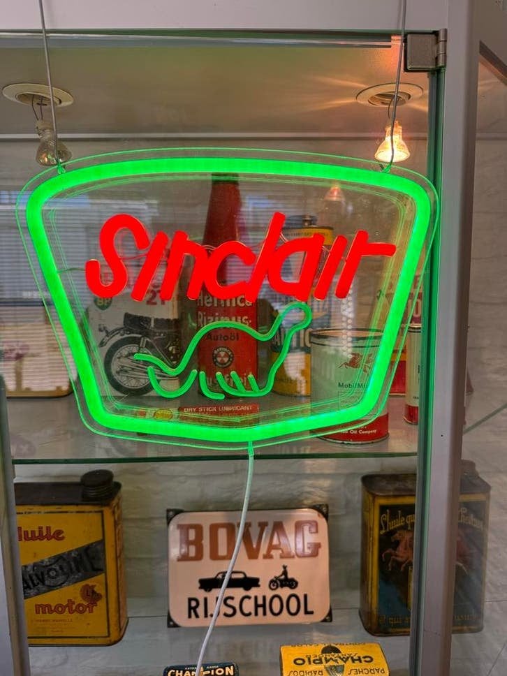 Sinclair Neon Lichtbak - Vintage Reclame Dino Logo, Gebruikt, ., Lichtbak of (neon) lamp, Ophalen of Verzenden