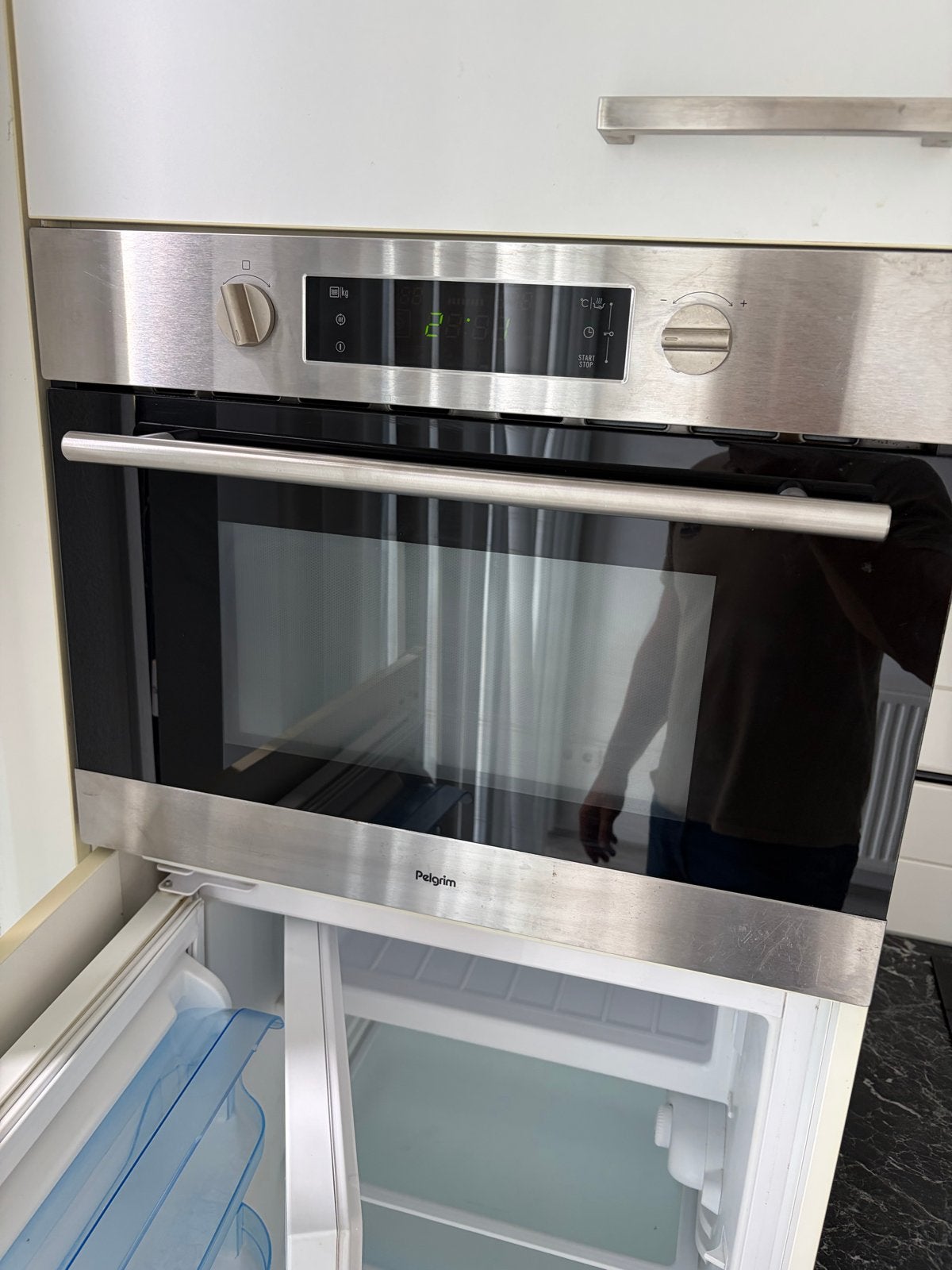 Pelgrim Inbouw Combimagnetron - Zo goed als nieuw, Witgoed en Apparatuur, Magnetrons, Ophalen, Combimagnetron, 60 cm of meer, Grill