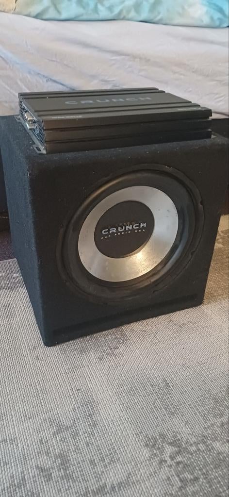 Crunch Subwoofer 12inch met 1000W versterker + bekabeling, Ophalen