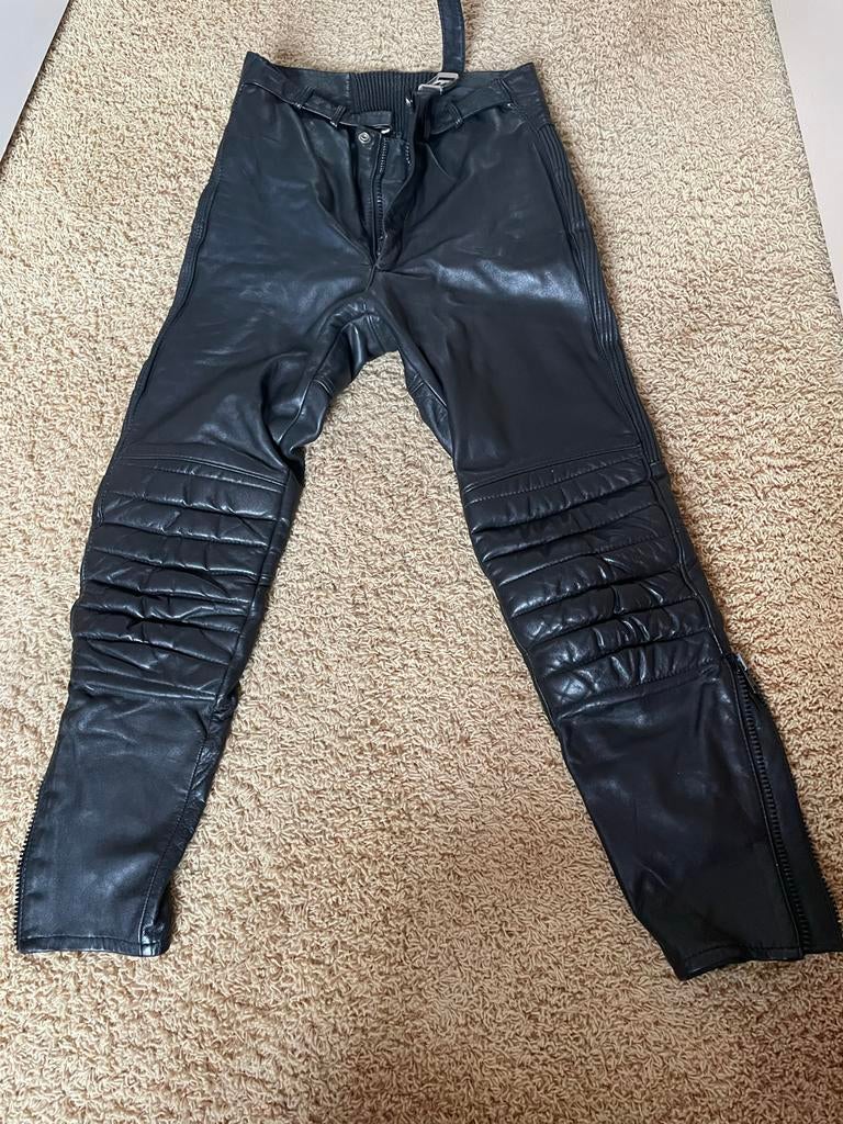 Zwarte leren motorbroek - Comfortabel en beschermend, Ophalen of Verzenden, Tweedehands, Heren, Broek | leer