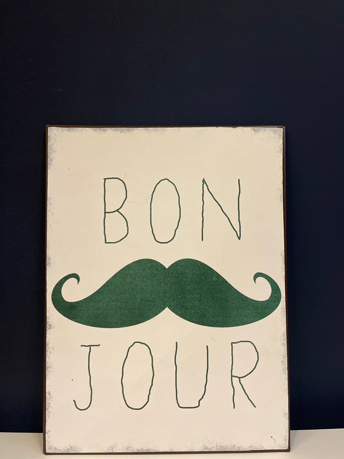 Bon Jour snor wanddecoratie, Metaal, Vintage, Ophalen of Verzenden, Zo goed als nieuw