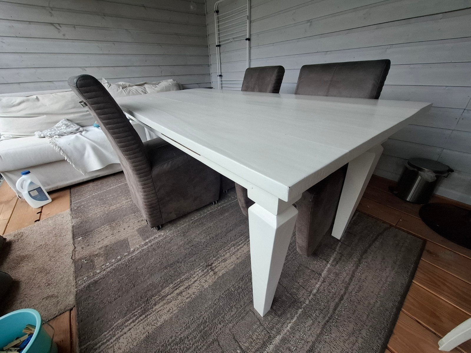 Eetkamertafel 180x90 cm met 3 stoelen, Ophalen, Gebruikt, 50 tot 100 cm, 150 tot 200 cm