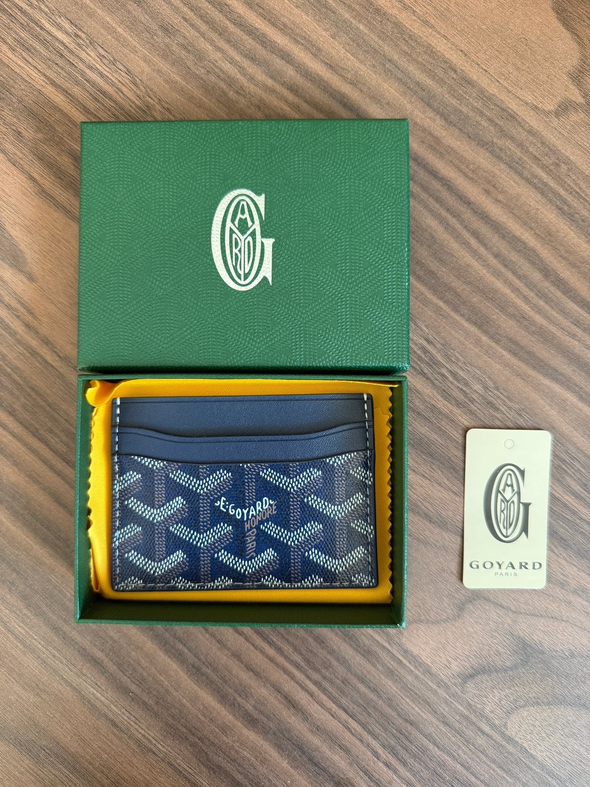 Goyard cardholder navy blue, Sieraden, Tassen en Uiterlijk, Portemonnees, Verzenden, Zo goed als nieuw, Blauw