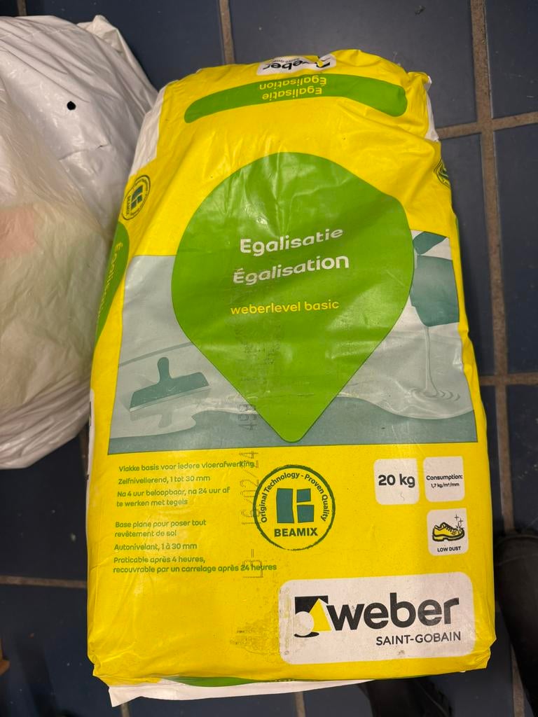 Egalisatie - weberlevel basic - 20KG, Doe-het-zelf en Verbouw, Metselstenen, Ophalen, Zo goed als nieuw, Bakstenen