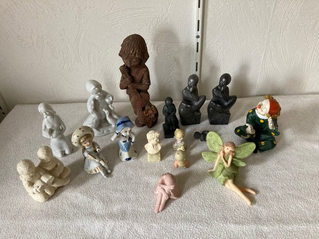Verzameling beeldjes: kinderfiguren, elfje, ballerina, etc., Ophalen of Verzenden, Gebruikt, Mens