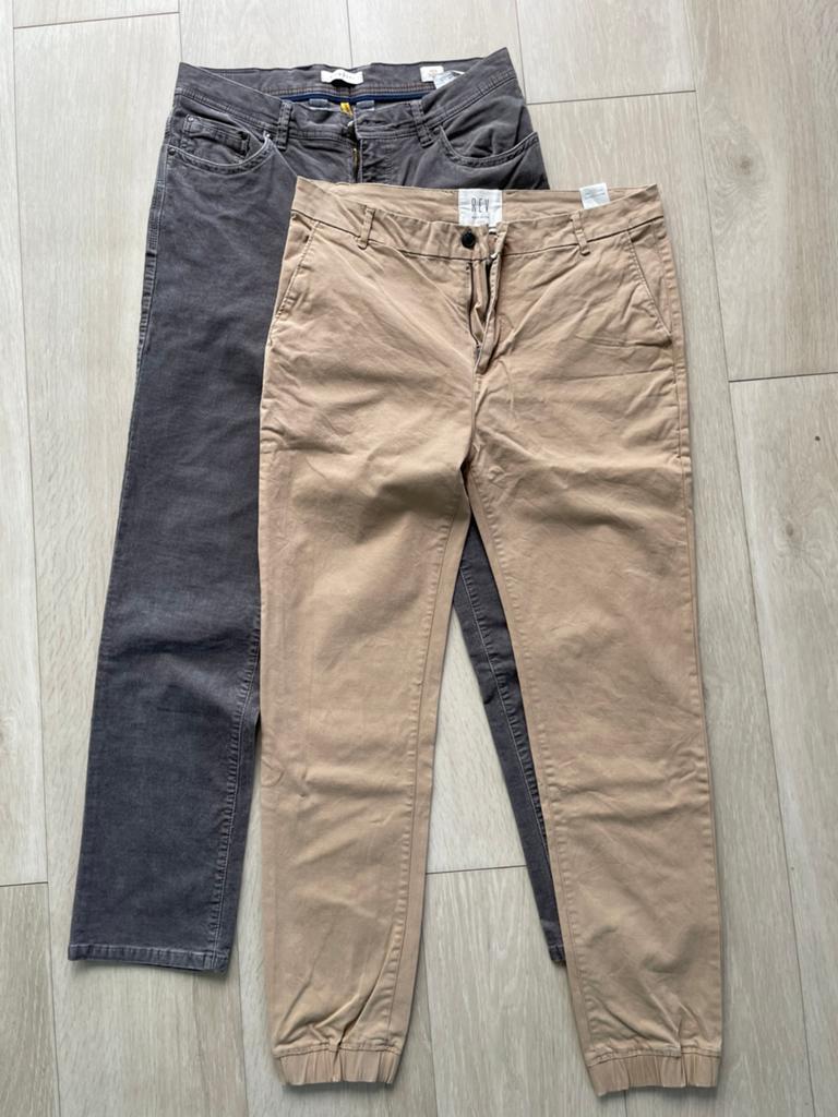 Revelation (Sting) en Bugatti rib broek, maat 34/34 en xl, Ophalen of Verzenden, Zo goed als nieuw, Grijs, W33 - W34 (confectie 48/50)
