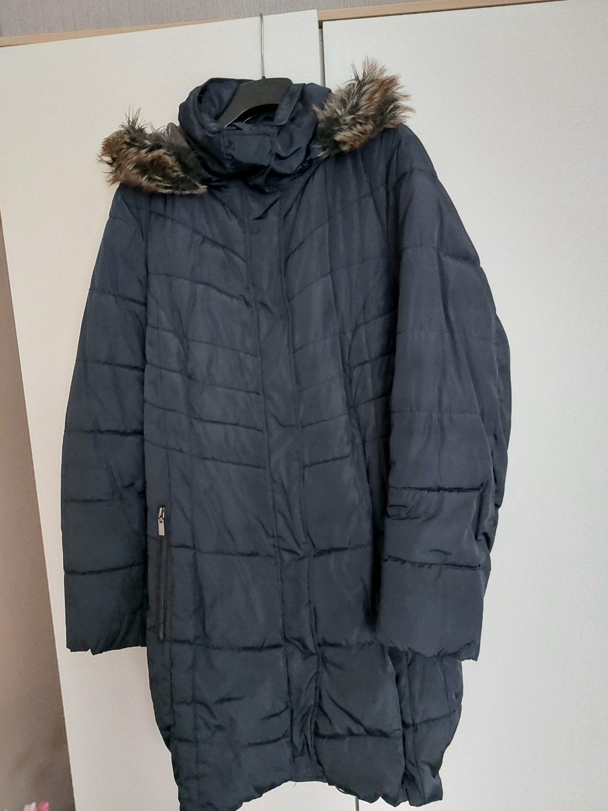 PRACHTIGE DONKERBLAUWE WINTERJAS MAAT XXL, Ophalen of Verzenden, Zo goed als nieuw, Maat 46/48 (XL) of groter, Blauw