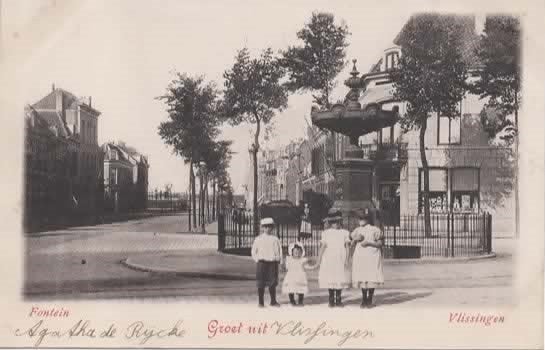Vlissingen Betje Wolfsplein fontein, Verzamelen, Verzenden, Voor 1920, Gelopen, Zeeland