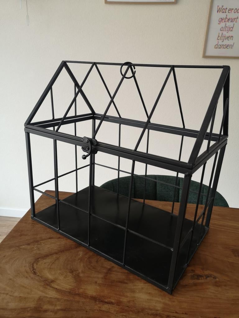 Zwarte kas voor Plantjes - 40x25x40 cm, Ophalen, Glas, Staal