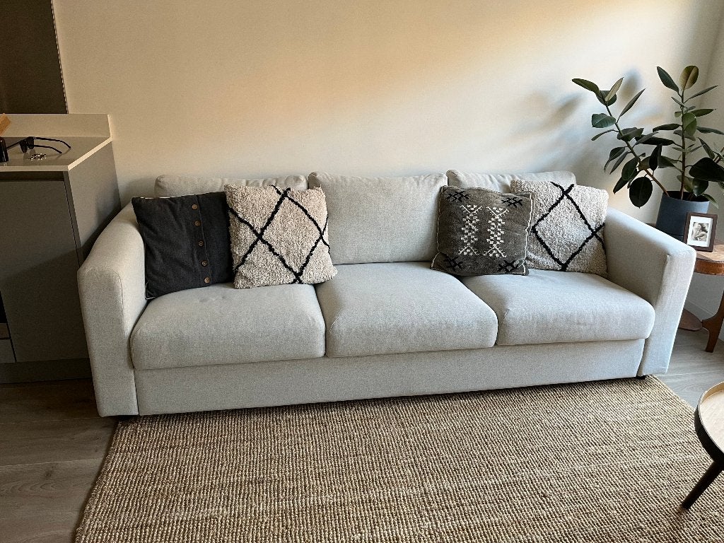 IKEA Vimle 3-zitsbank, lichtgrijs, in zeer goede staat, Ophalen, Gebruikt, Driepersoons, 75 tot 100 cm
