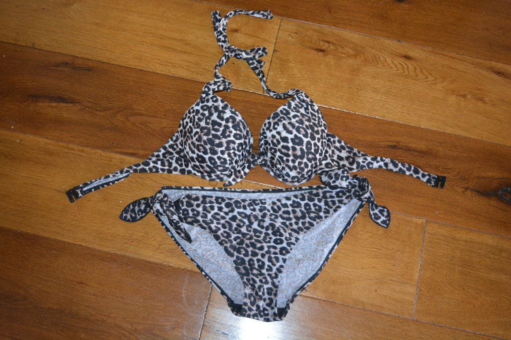 hippe panter print bikini, maat XL, Ophalen of Verzenden, Zo goed als nieuw, Bruin, Bikini