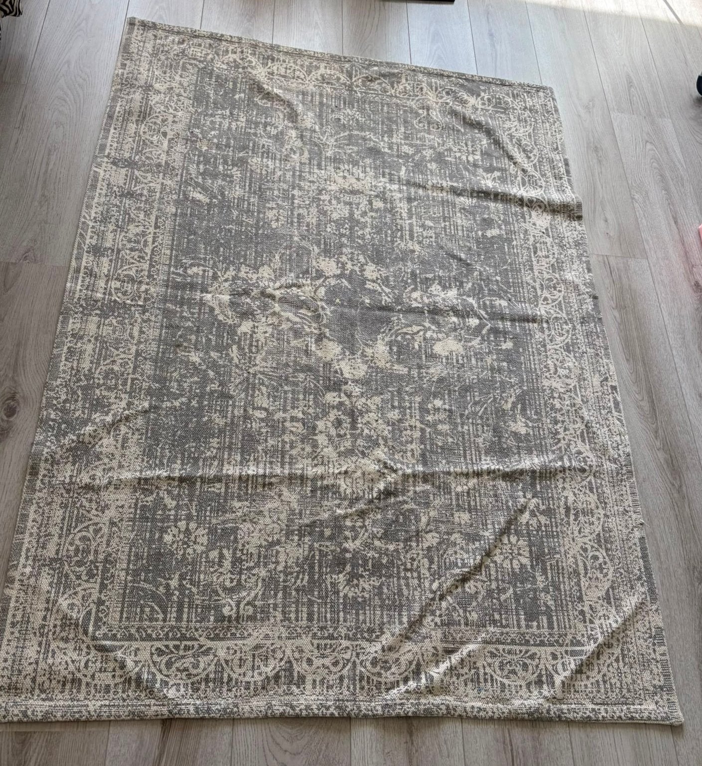 Vloerkleed, Gebruikt, Beige, 200 cm of meer, Ophalen of Verzenden