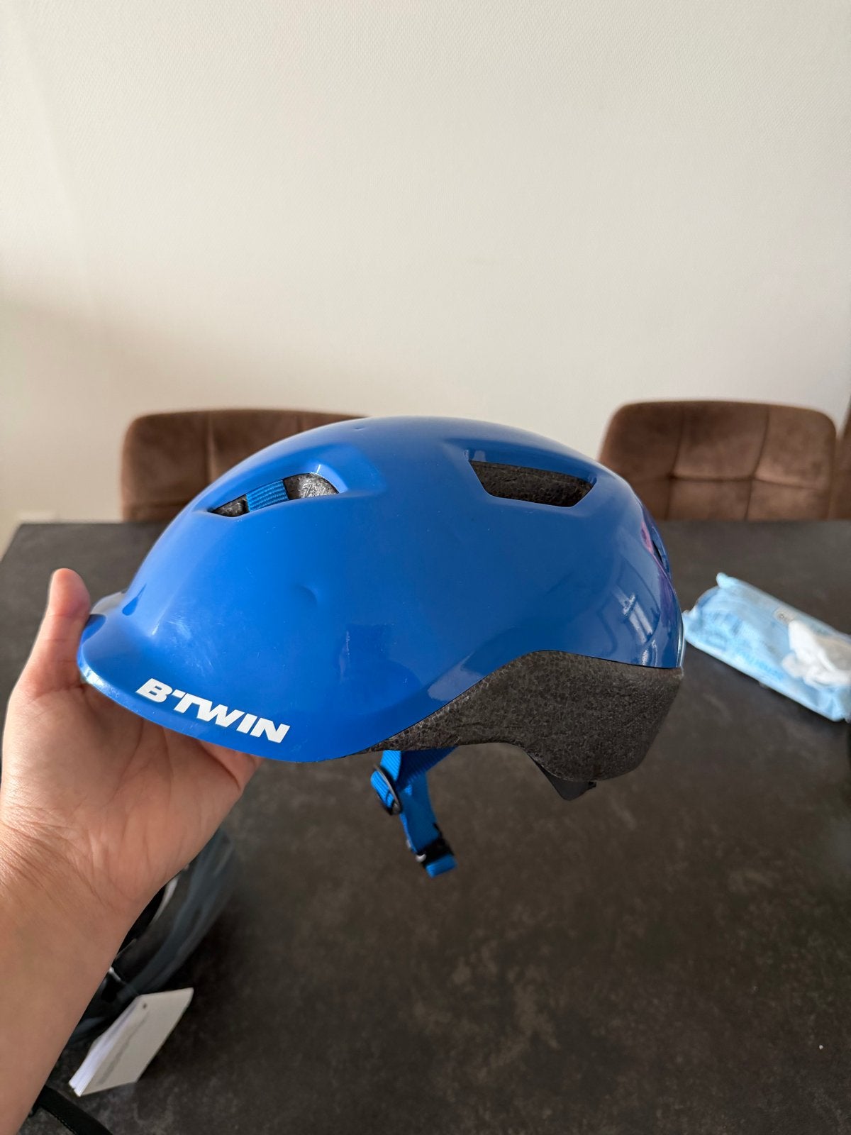 B'Twin Fietshelm - Blauw, Ophalen of Verzenden, Gebruikt, Overige maten, Jongen of Meisje
