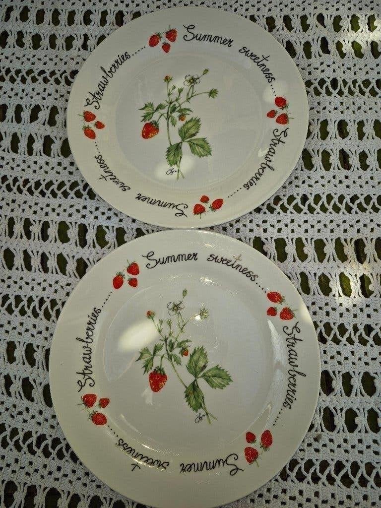 Jet by Ter Steege Strawberry dinerborden, Keramiek, Ophalen of Verzenden, Zo goed als nieuw, Bord(en)