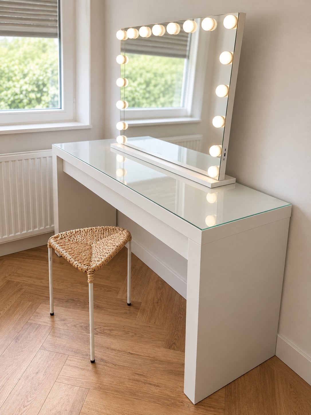 Ideale make-up tafel met Hollywood spiegel!, Ophalen, 100 tot 150 cm, Zo goed als nieuw, Minder dan 100 cm