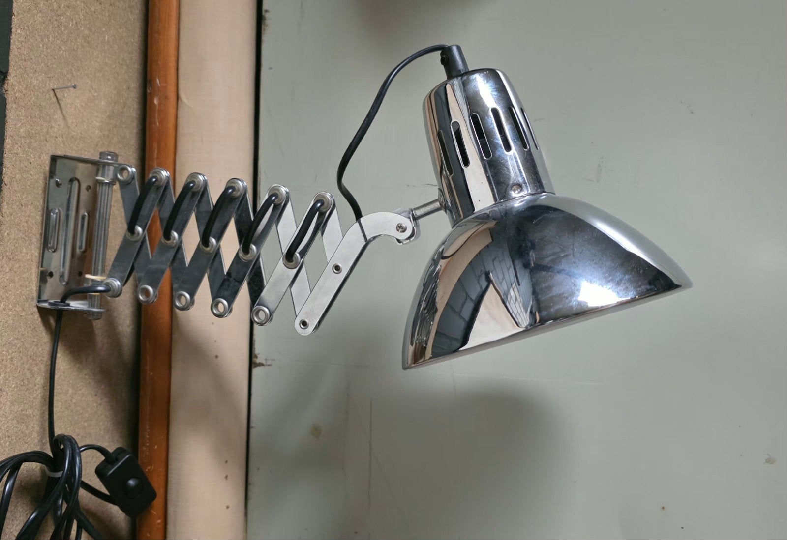 vintage Ikea schaarlamp verchroomd, Ophalen, Gebruikt