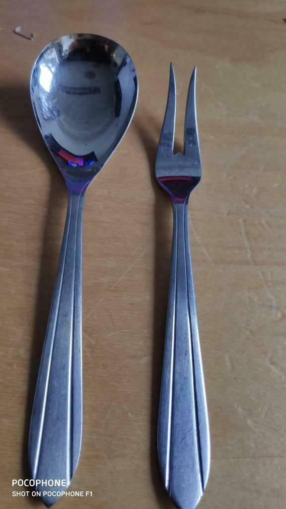 Cocktail vorkje en lepel 'VOORSCHOTEN" 1930, Ophalen of Verzenden