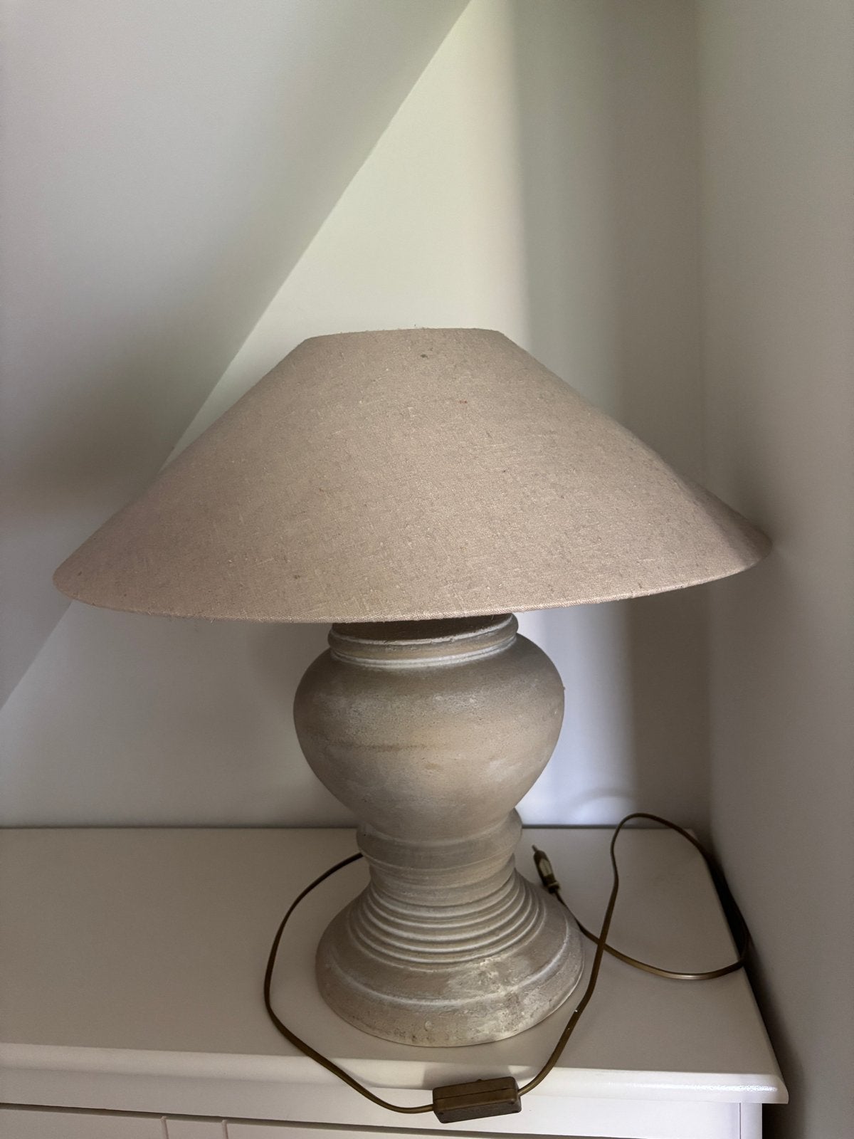 Landelijk Riviera Maison stijl schemerlamp met stoffen kap, Gebruikt, Textiel, Met kap, Schemerlamp