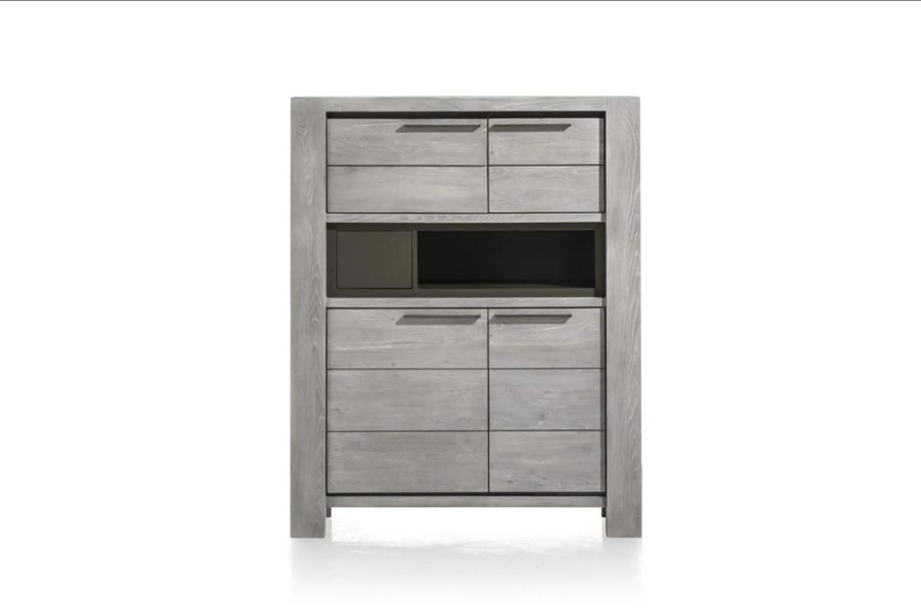 ***KOOP NU*** Xooon Montero-serie Grijze bergkast 5 deuren., Huis en Inrichting, Ophalen, Met deur(en), Zo goed als nieuw, Minder dan 150 cm
