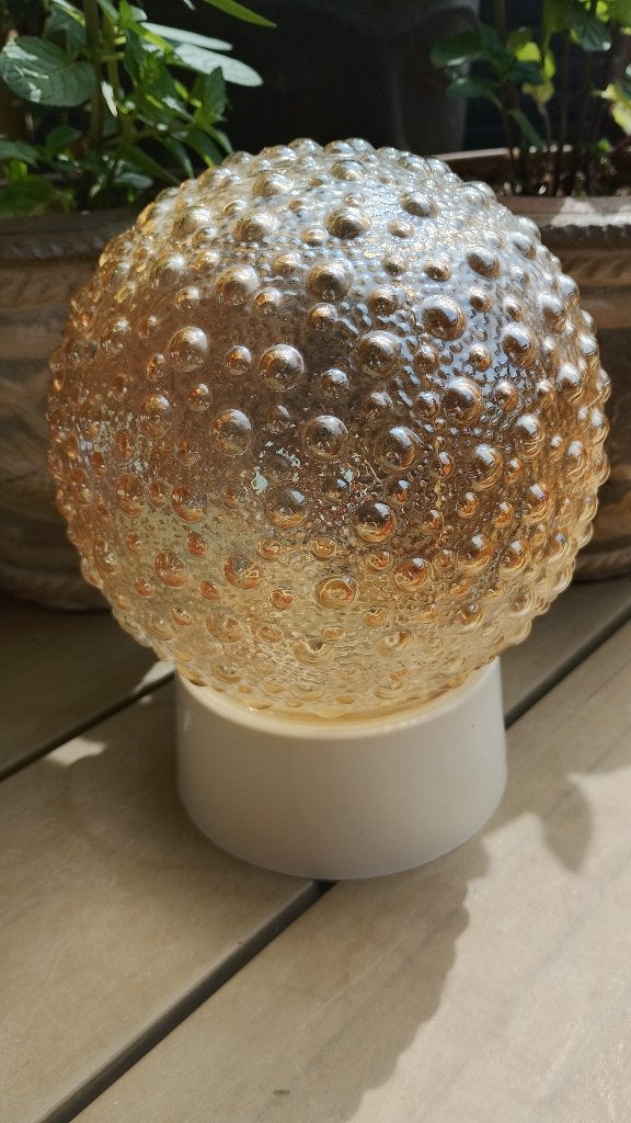 Vintage plafondlamp plafonnière met bubble glas, Ophalen of Verzenden