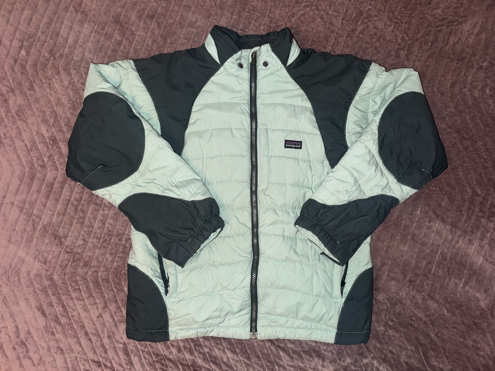 Patagonia Kids' Puff Rider insulated outdoor jacket, Ophalen of Verzenden, Zo goed als nieuw, Maat 46 (S) of kleiner, Blauw
