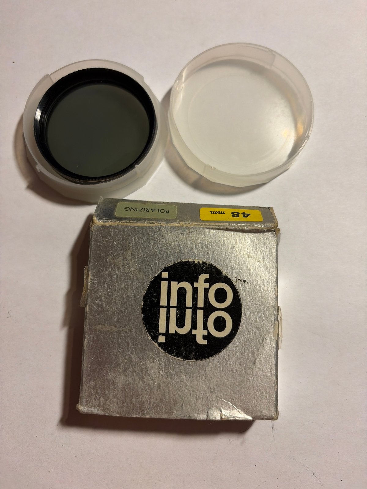 Info Optic 48mm Polarisatiefilter - Gebruikt, Overige merken, Polarisatiefilter, Gebruikt, Minder dan 50 mm