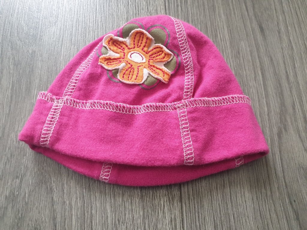 HEMA roze mutsje met applicatie maat 62/68 ~ TH2701, Maat 62, Meisje, Ophalen of Verzenden, Zo goed als nieuw