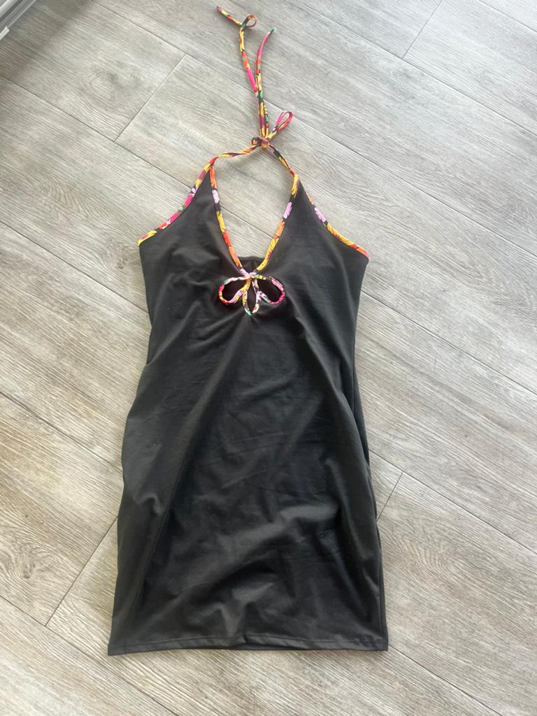 Zwart halter jurk, Zwart, Ophalen of Verzenden, Zo goed als nieuw, Maat 36 (S)