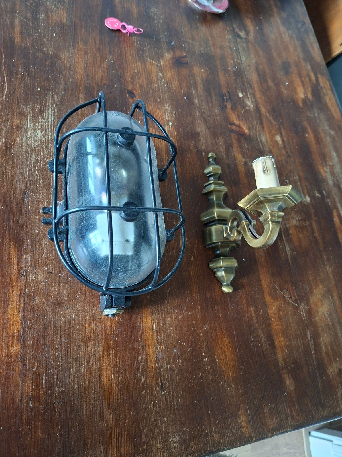 Vintage scheepslamp en messing wandlamp, Ophalen of Verzenden
