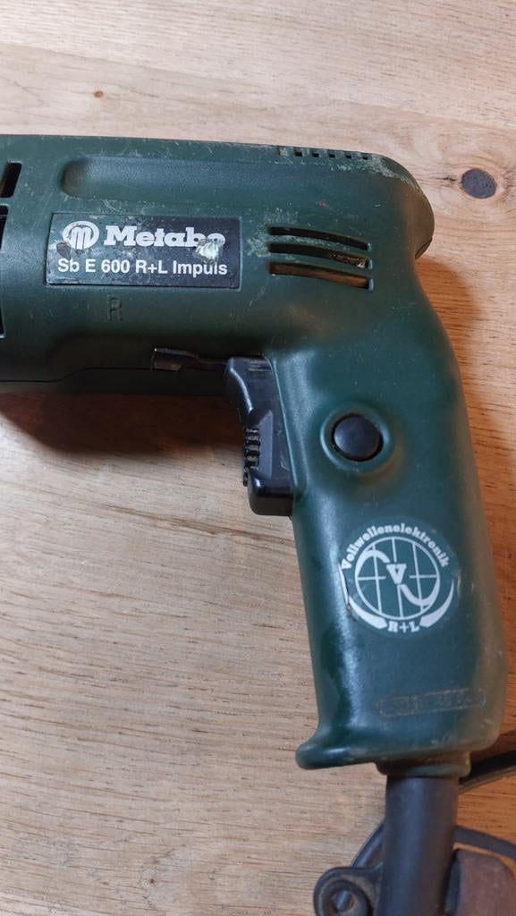 Metabo Sb E 600 R+L Impuls Klopboormachine 600W, Ophalen, Boor- en/of Breekhamer, Variabele snelheid, Gebruikt