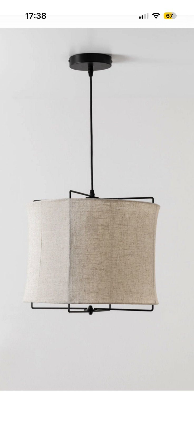 Nieuw Sklum hanglamp beige linnen, Huis en Inrichting, Ophalen, Nieuw, Textiel, E27 (groot)